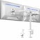 VIVO Dual Monitor Desk Mount Heavy Duty Fully Adjustable Stand Fits 2 LCD LED Screens up to 32 inches White STANDV032W