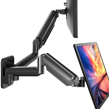 HUANUO Gaming Dual Monitor Wall Mount for 1732 Inch Computer Screen Mount 44176lbs Per Arm VESA 75x75100x100 Height Adjustable Stand for Dual Monitors Home Office Desk Setup