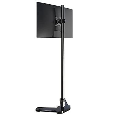 Pholiten Single Tall Monitor Mount Extra Long Computer Stand with 47 inch Pole Floor Computer Stand FreeStanding Monitor Desk Mount Support 13 to 27 inch Screen22lbs