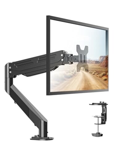 Bracwiser Monitor Mount 1735 Inch Adjustable Gas Spring Desk Mount Stand Hold up to 2425lbs with ClampGrommet Mounting Base MD82