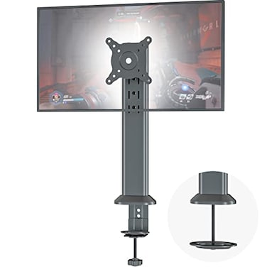 HEMUDU Single Desk Monitor Arm Mount Stand Fit for 13 inch to 32 inch Flat Curved Computer Screen with Swivel Height Adjustable RotationHolds up to 77lbs Black