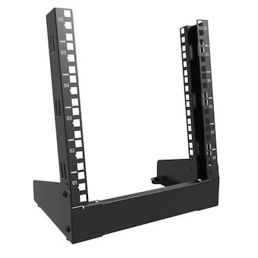 QiaoYoubang 6U Small Desktop Network Rack 10 inch Mini Open Frame Desktop Cabinet for 10 inch Network Servers Audio Video and Studio Equipment Free Standing Home Office Rack 6U