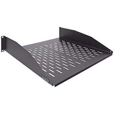 NavePoint 2U 19Inch Universal Vented Rack Mount Cantilever Server Cabinet Shelf 14Inches Deep Black