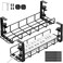 REFLYING Under Desk Cable Management Tray 315 No Drill Heavy Duty Steel Cable Tray Organizers Wire Management Tray Cable Rack with Clamp Mount Adjustable Metal Under Desk Tray Black 2 Pack