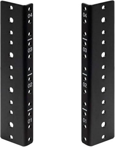 TECHTOO 4U Vertical Rack Rail Pair DIY Kit with Hardware for Network EquipmentServerUPS Mounting Rail Kit 4U