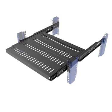 JINGCHENGMEI 1U Sliding Rack Shelf 4Post Vented Rack Mount Shelf 1417 Deep with Adjustable Mounting Depth 1522 for 19 Inch AVNetwork Equipment RackDisassembled Black 1522