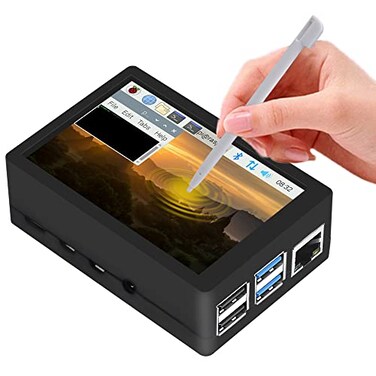 GeeekPi 35 inch Touch Screen with Case for Raspberry Pi 4 with Fan and Heatsinks 320x480 Resolution TFT LCD Display for Raspberry Pi 4 Model B Pi Board NOT Included
