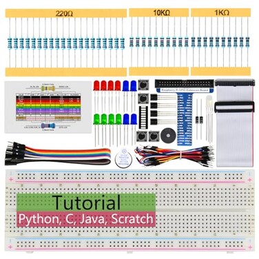 Freenove Basic Starter Kit for Raspberry Pi 5 4 B 3 B 400 Zero 2 W 383Page Detailed Tutorial Python C Java Scratch Processing Code 146 Items 48 Projects Raspberry Pi NOT Included