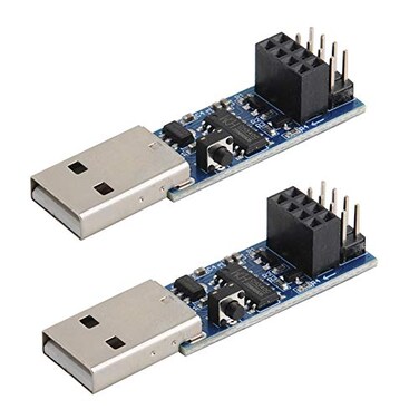 DIYmall 2PCS USB to ESP8266 Breakout CH340C ESP01 ESP01S Prog WiFi Programmer Downloader Adapter with Reset AutoDownload Circuit
