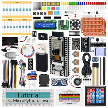 Freenove ESP32 Kit Dev CAM Board Ultimate Starter Kit Dualcore 32bit 240 MHz Microcontroller Onboard Camera WiFiBT 795Page Tutorial Python C Java Code 122 Projects 240 Items