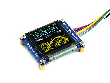 waveshare 15inch RGB OLED Display Module 128x128 Resolution 65K RGB Colors SPI Interface Compatible with Raspberry Pi Arduino STM32 Includes Development Resources Examples