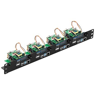 UCTRONICS Ultimate Rack with PoE Functionality for Raspberry Pi 4 19 1U Rackmount with PoE HAT All IO on One Side OLED Display Power Switch and Cooling Fan