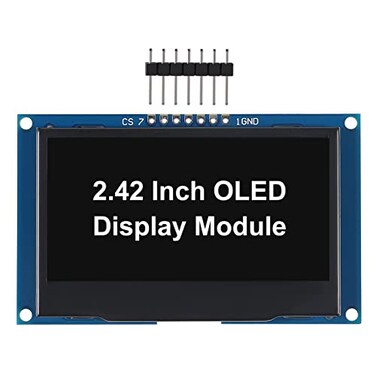 DWEII 24 242 inch 128x64 OLED LCD Display Module SSD1309 7 Pin SPIIIC I2C Serial Interface for Arduino UNO R3 DIY Electronic White Light