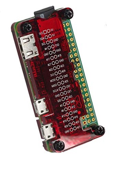 MakerSpot Accessories Raspberry Pi Zero W Acrylic Protector Case Cover Transparent Red