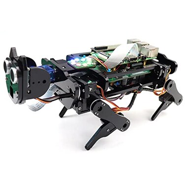 FREENOVE Robot Dog Kit for Raspberry Pi 5 4 B 3 B Zero 2 W Walking Self Balancing Face Recognition Ball Tracing Ultrasonic Ranging App Control Camera Servo Raspberry Pi NOT Included