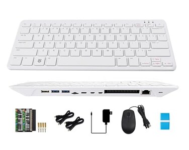 UeeKKoo Pi 500 Portable Keyboard Computer Compatible with Raspberry Pi 500 Same QuadCore 64bit Arm Processor Support WiFiBluetooth Comes with Official 32GB Micro SD Card 6 Items