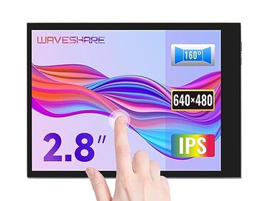 Waveshare 28inch Screen LCD Compatible with Raspberry Pi 4B3B3B2BBAZeroZero WWHZero 2W 480640 Resolution DPI IPS 5Points Capacitive Touch Control Optical Bonding Toughened Glass Cover