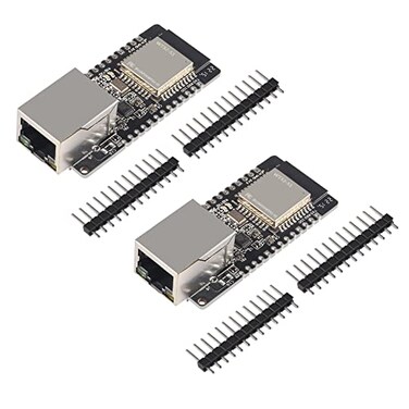 DWEII 2 Pack WT32ETH01 ESP32 Module Ethernet WiFi Bluetooth Development Board WT32ETH01 Embedded Serial Port to Ethernet Converter Serial to WiFiBluetooth MCU Module