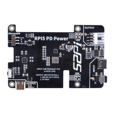 GeeekPi PD Power Expansion Board for Raspberry Pi 5 16GB8GB4GB2GB with AlwaysON Switch Automatic Startup and Manual Power Control Function