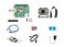 Waveshare AI Kit Compatible with Raspberry Pi 5 Bundle with Raspberry Pi AI HAT 26T PI5IMX21977 Camera Cooler 64GB TF Card Cable and so on 8 Items
