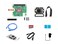 Waveshare AI Kit Compatible with Raspberry Pi 5 Bundle with Raspberry Pi AI HAT 26T PI5IMX21977 Camera Cooler 64GB TF Card Cable and so on 8 Items