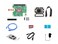 Waveshare AI Kit Compatible with Raspberry Pi 5 Bundle with Raspberry Pi AI HAT 26T PI5IMX21977 Camera Cooler 64GB TF Card Cable and so on 8 Items