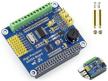 waveshare HighPrecision ADDA Expansion Board for Raspberry Pi 4B3B3B2BZeroWZero WH and Jetson NanoAdd HighPrecision ADDA Functions to Pi Onboard ADS1256 8CH 24bit ADC and DAC8532 2CH 16bit DAC