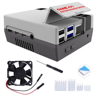 GeeekPi Case for Raspberry Pi 4 Pi 4 Case with Cooling Fan and Pi 4 Heatsink Retro Gaming Game4Pi Case for Raspberry Pi 4 Model B4B