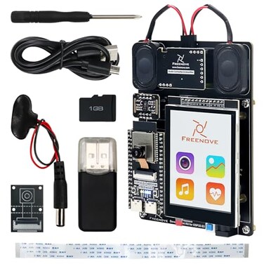 Freenove Development Kit for ESP32S3 ESP32 S3 CAM Included Dualcore 32bit 240 MHz Microcontroller Onboard Camera Wireless Touch Screen Stereo Speakers Heart Rate Sensor Tutorial Code