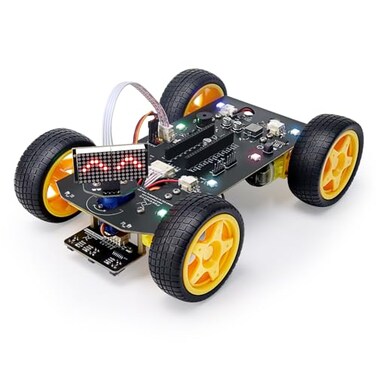Freenove 4WD Car Kit for Raspberry Pi Pico Not Included Compatible with Arduino IDE Dot Matrix Expressions Obstacle Avoidance Line Tracking Light Tracing Colorful Light App