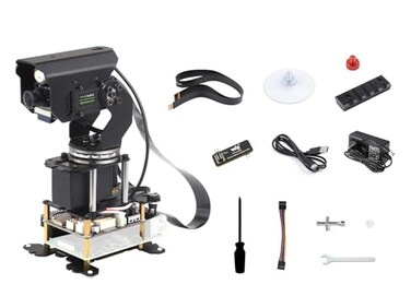 Waveshare 360 Omnidirectional HighTorque 2Axis Expandable PanTilt Camera Module Compatible with Raspberry Pi 4B 5 Driven By Serial Bus Servos Based On General Driver Board for Robots