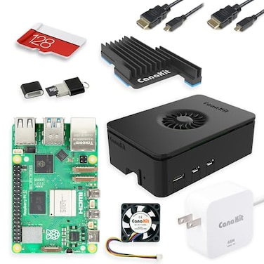 CanaKit Raspberry Pi 5 16GB Starter Kit PRO Turbine Black 128GB Edition 16GB RAM