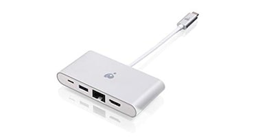 IOGEAR USBC 4 in 1 Docking Station 1 HDMI 4K 30Hz Out 1 USB 30 5Gbps Out Ethernet LAN Port USBC 60W Pass Through Mac Win GUH3C3PD