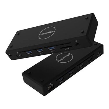 VisionTek VT5400 Thunderbolt 4 Docking Station Dual 4K 60Hz 40Gbps 80W PD Creative Workstation Dock with SD 40 for MacBook Pro Windows USB4 Laptops TAA Compliant
