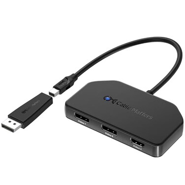 Cable Matters DisplayPort 14 MST Hub 1 HDMI 20 2 DP 14 DP Splitter Hub with 2X DisplayPort and 1x HDMI for Windows NOT Compatible with macOS