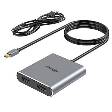 Fairikabe Mini DisplayPort to Dual HDMI Adapter 4K60Hz MST SST for Laptop PC Monitor Projector and More