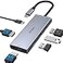 HODO Docking Station to Dual HDMI Monitors Adapter USB C to Dual HDMI Adapter 4K 60 Hz for Laptops Docking Station Dual Monitor with PD 3 USB Port Button Compatible for HP Elitebook Dell XPS 13 15 etc
