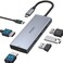 HODO Docking Station to Dual HDMI Monitors Adapter USB C to Dual HDMI Adapter 4K 60 Hz for Laptops Docking Station Dual Monitor with PD 3 USB Port Button Compatible for HP Elitebook Dell XPS 13 15 etc