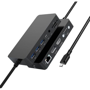 Rocketek Ms USB C Dock Triple Display 4K DPHDMIVGA 12 in 1 USB C Docking Station with Gigabit Ethernet 4K HDMI VGA DP Display 3xUSB 30 Audio Out 100W PD SDTF Combo Dock