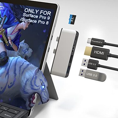 Yeemie Surface Docking Station with 4K HDMIUSBC Thunderbolt 4 DisplayDataPD 100WUSB 3020TF Card Slot Triple Display USB C Hub for Surface Pro 8