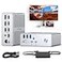 TobenONE DisplayLink Docking Station 4 Monitors with 4 HDMI 10Gbps USB 120W Power Supply 18W Charging for Phone Gigabit Ethernet Compatible with macOS Windows Boost MultiTasking Productivity
