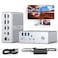 TobenONE DisplayLink Docking Station 4 Monitors with 4 HDMI 10Gbps USB 120W Power Supply 18W Charging for Phone Gigabit Ethernet Compatible with macOS Windows Boost MultiTasking Productivity