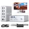 TobenONE DisplayLink Docking Station 4 Monitors with 4 HDMI 10Gbps USB 120W Power Supply 18W Charging for Phone Gigabit Ethernet Compatible with macOS Windows Boost MultiTasking Productivity