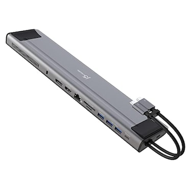 j5create USB C Dual 4K 60Hz Display Docking Station 12in1 Builtin M2 SSD Slot HDMI DisplayPort 10Gbps USBA Card Reader PD 100W Ethernet for 2021 MacBook Pro JCD552