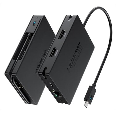 Cable Matters 8in1 Portable 40Gbps Dual HDMI USB4 Hub USB 4 Dock with 2X 4K60Hz or 1x 4K120Hz 8K30Hz 100W PD Gigabit Ethernet Compatible with Thunderbolt 4 macOSs Display Limitation