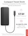 Lenovo USBC Dual Display Travel Dock w 100W Power Adapter 7 Ports Integrated USBC Cable Universal Compatibility Dual Displays at 4K Black