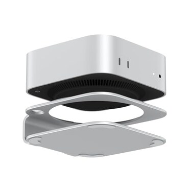 AKKYAJAURE Mac mini M4 Dock Stand Aluminum Desktop Stand Mount for New Mac mini M4 and M4 Pro Improved Cooling Easy Power Button Access Desk Organization Essential Mac mini M4 Accessories