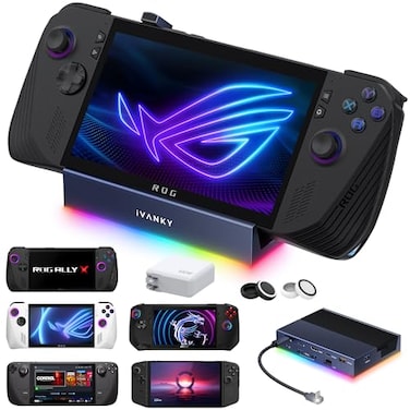 iVANKY 14in1 RGB 4K120Hz Docking Station with 100W PD Charger for Steam Deck OLEDROG Xbox Ally XLegion Go Foldable Dock with HDMI Gigabit Ethernet 10Gbps USB 32 SDTF Slots 1Gbps Ethernet
