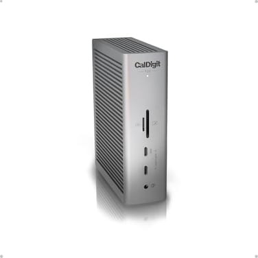 CalDigit TS5 Thunderbolt 5 Dock 15 Port 140W Charging 80Gbs TBT 5 x 4 USBC 10Gb x 3 USBA x2 25Gb Ethernet Dual 8K60Hz Displays SD microSD UHSII 1m Braided Cable Space Gray 240W PSU