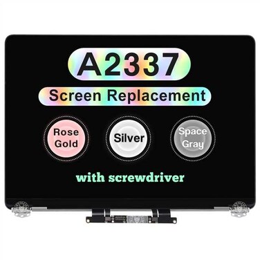 WARWOLFTEAM Screen Replacement for MacBook Air M1 2020 A2337 EMC 3598 LCD Display Retina Full Assembly 133 2560x1600 Silver